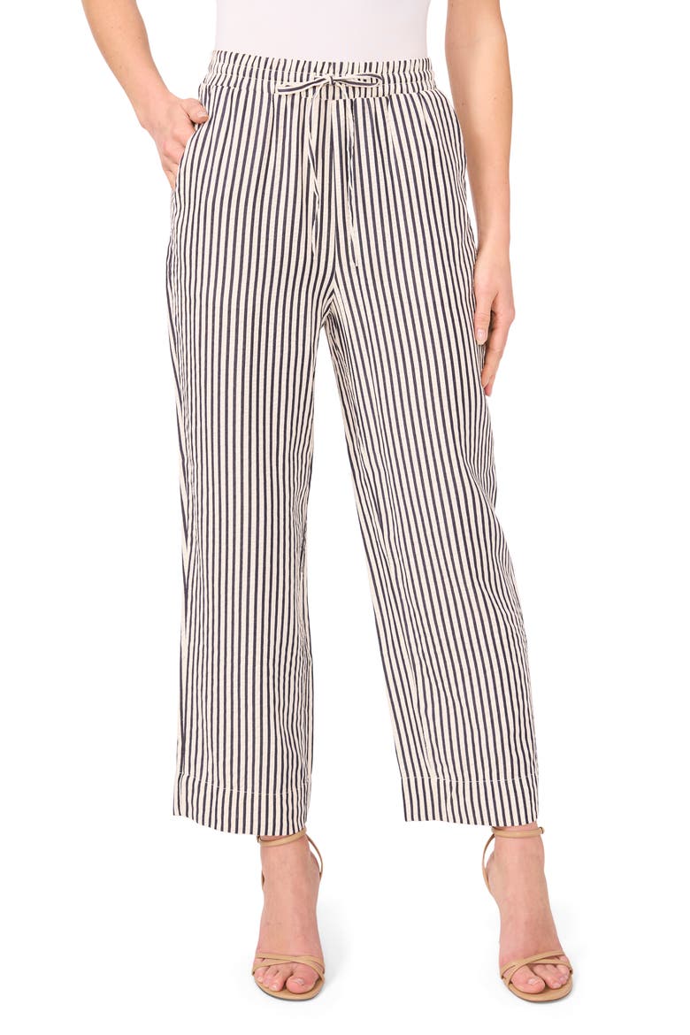 Stripe Drawstring Ankle Pants, Main, color, CLASSIC NAVY