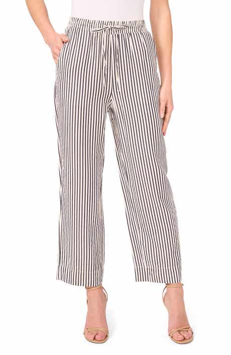 CeCe Stripe Drawstring Ankle Pants