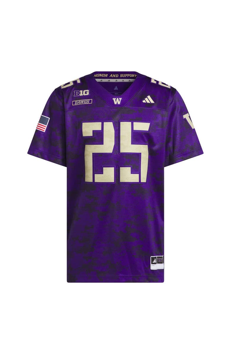 adidas Men's adidas #25 Purple Washington Huskies Honor & Support Premier Strategy Jersey, Alternate, color, Purple