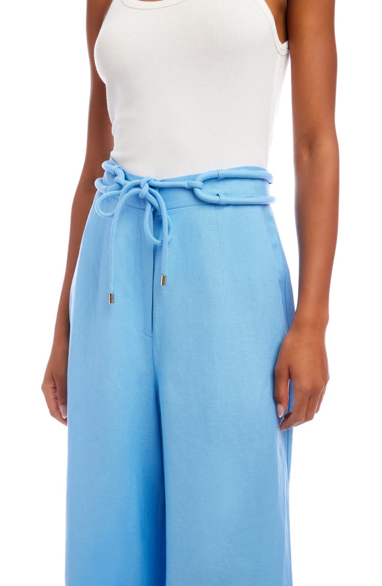 FIFTEEN TWENTY Jana Linen Blend Wide Leg Pants, Alternate, color, Lake