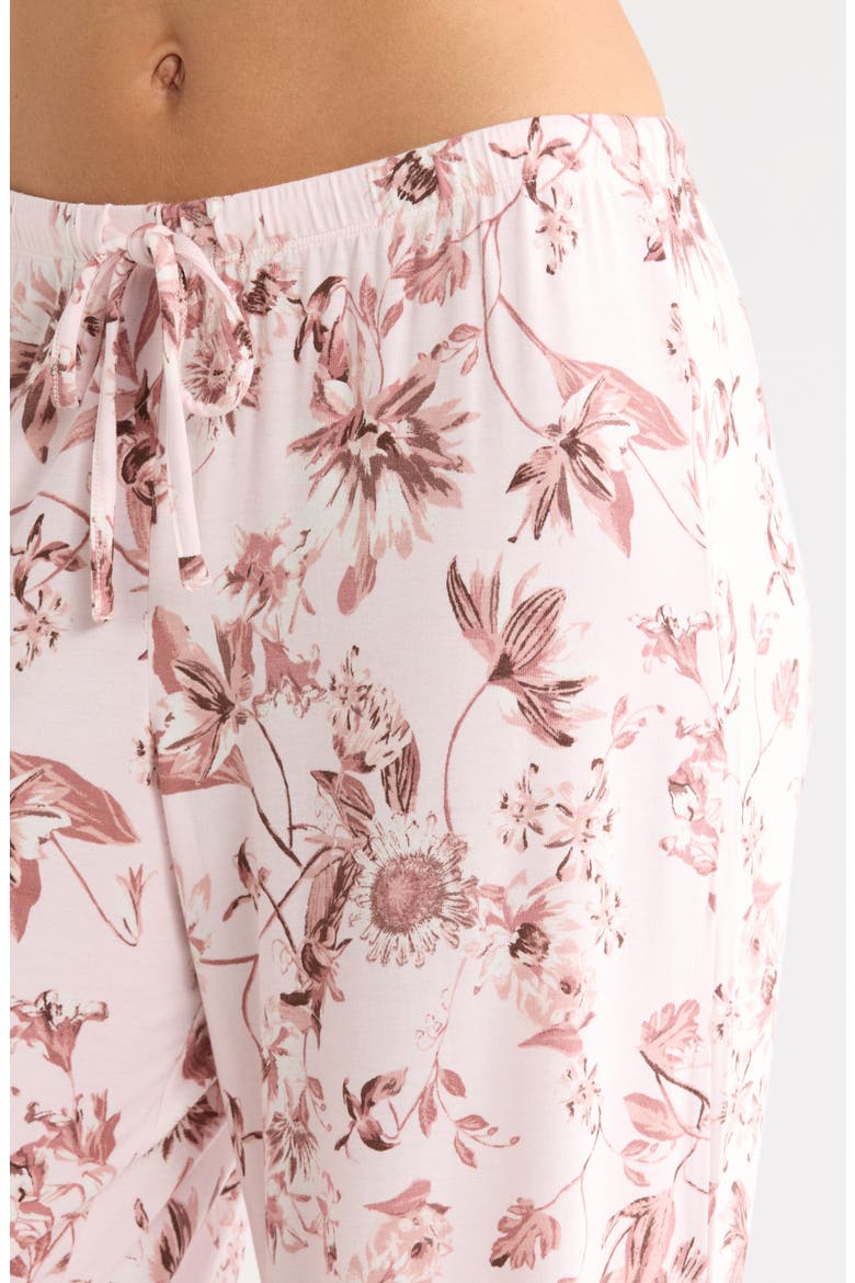 Moonlight Eco Crop Pajamas, Alternate, color, PINK- BROWN BOTANIST FLORAL