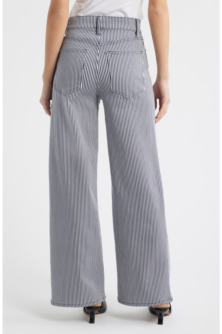 Le Slim Palazzo High Waist Wide Leg Jeans, Alternate, color, NAVY STRIPE