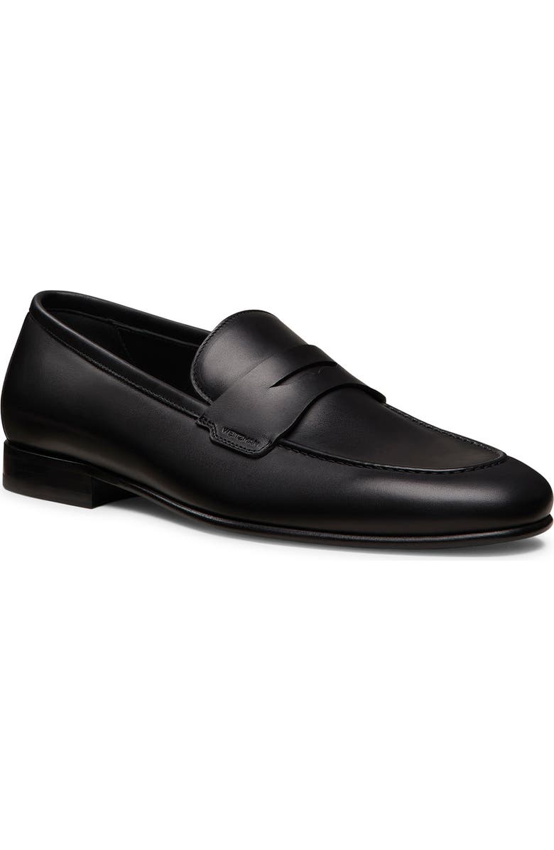 Stuart Weitzman Banks Penny Loafer, Main, color, Black