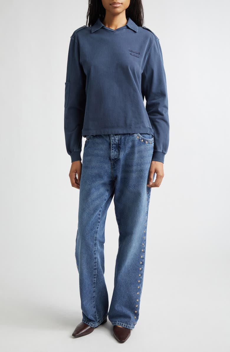 Paloma Wool Crowd Rivet Studded Boyfriend Jeans, Alternate, color, Denim