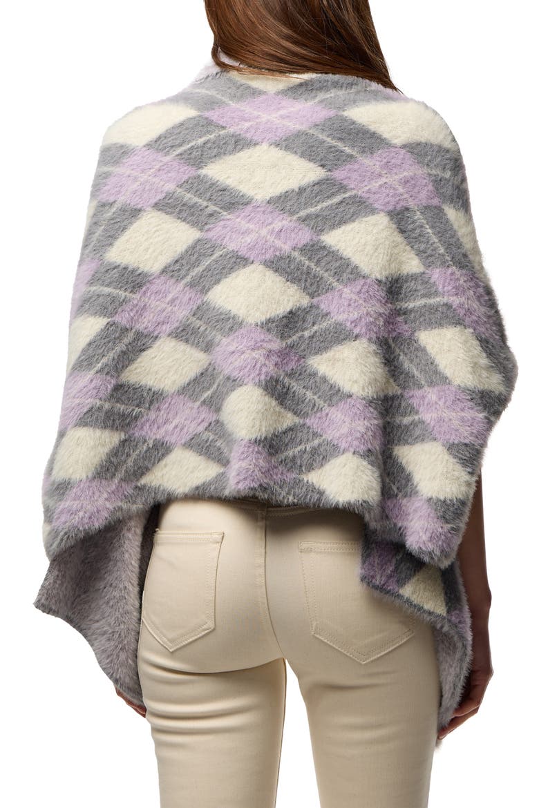 Argyle Eyelash Knit Cardigan, Alternate, color, GREY