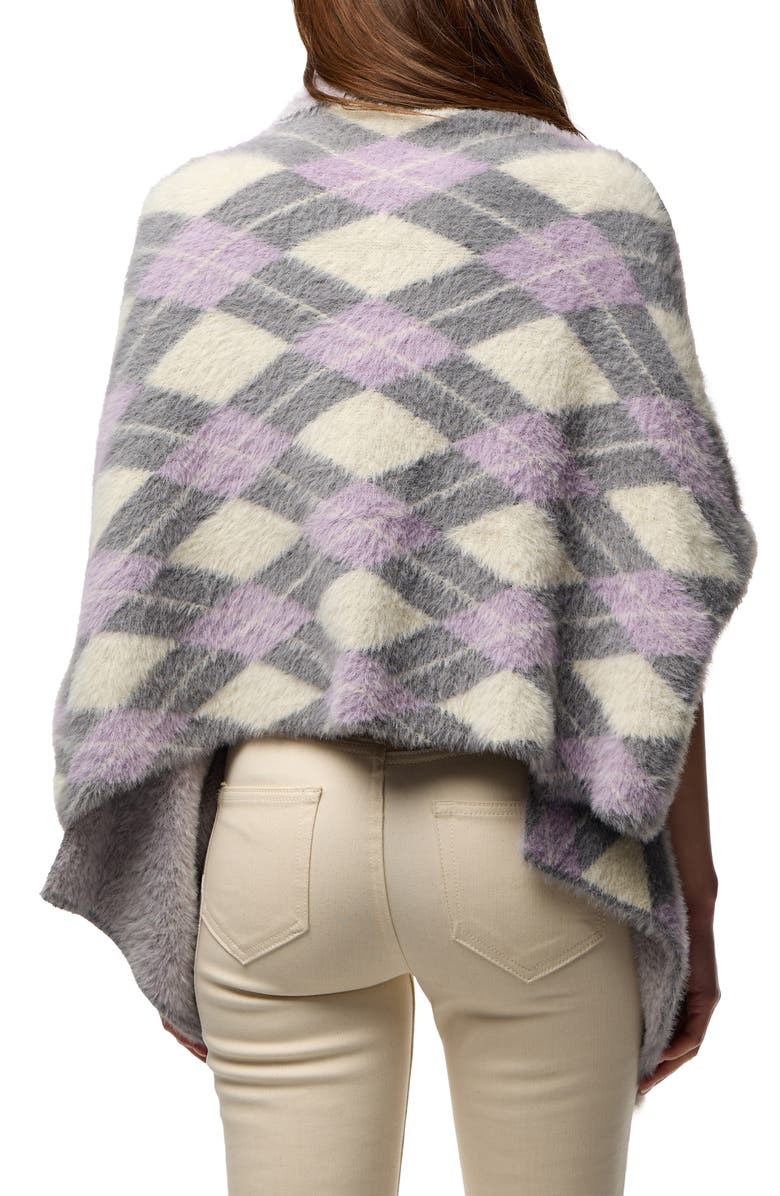 SAACHI Argyle Eyelash Knit Cardigan, Alternate, color, Grey