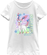 POKEMON Girl's Pokemon Colorful Sylveon Stars Graphic T-Shirt