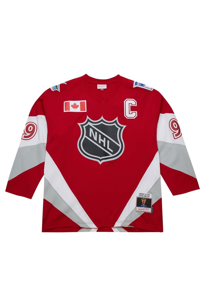 Men's Mitchell & Ness Wayne Gretzky Scarlet  1999 NHL All-Star Game Blue Line Player Jersey, Alternate, color, Scarlet