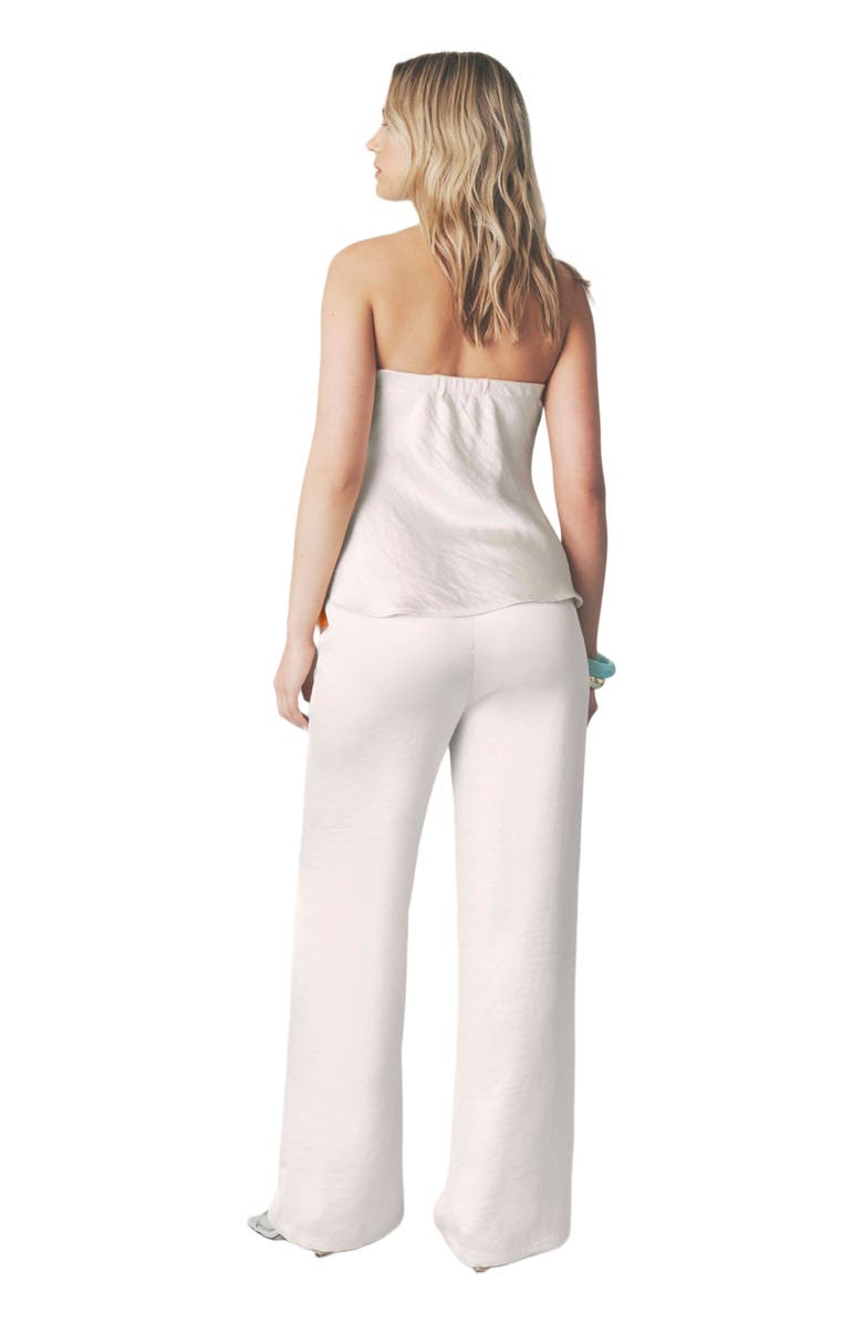 Six Stories Cleo Tie Waist Satin Pants, Alternate, color, Oyster