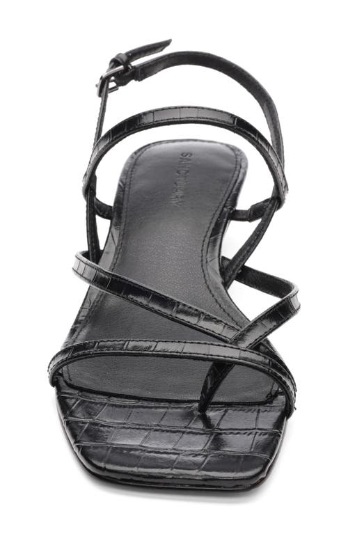 Sanctuary Energy Croc Embossed Kitten Heel Sandal In Black