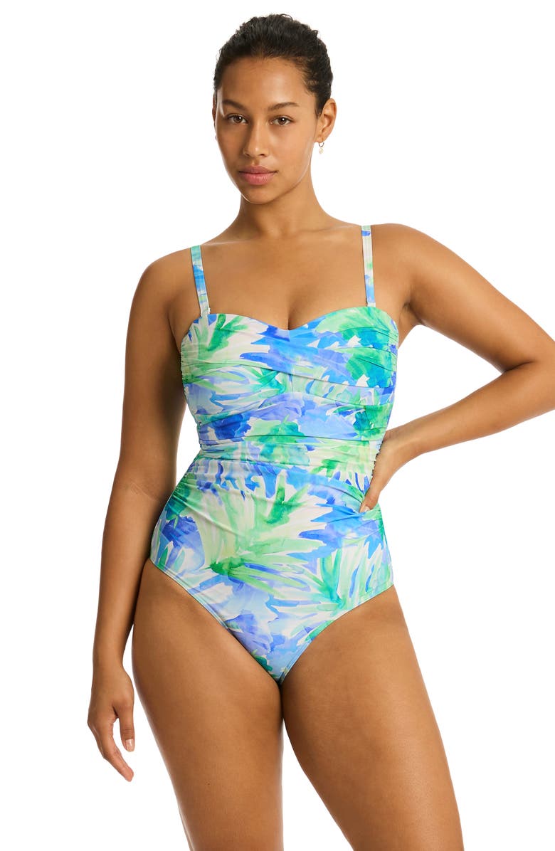 Sea Level Key Largo Bandeau One-Piece Swimsuit, Alternate, color, Blue
