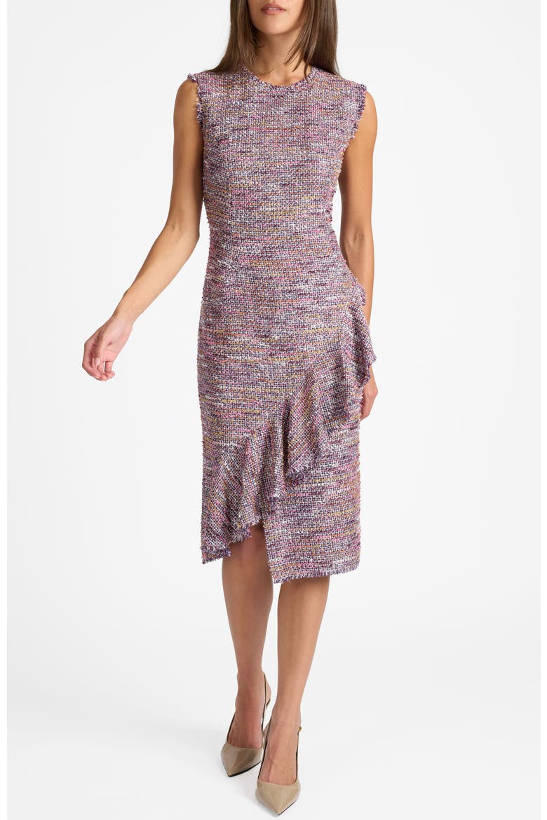Cami Tweed Sleeveless Ruffle Dress, Main, color, DUSTY LILAC