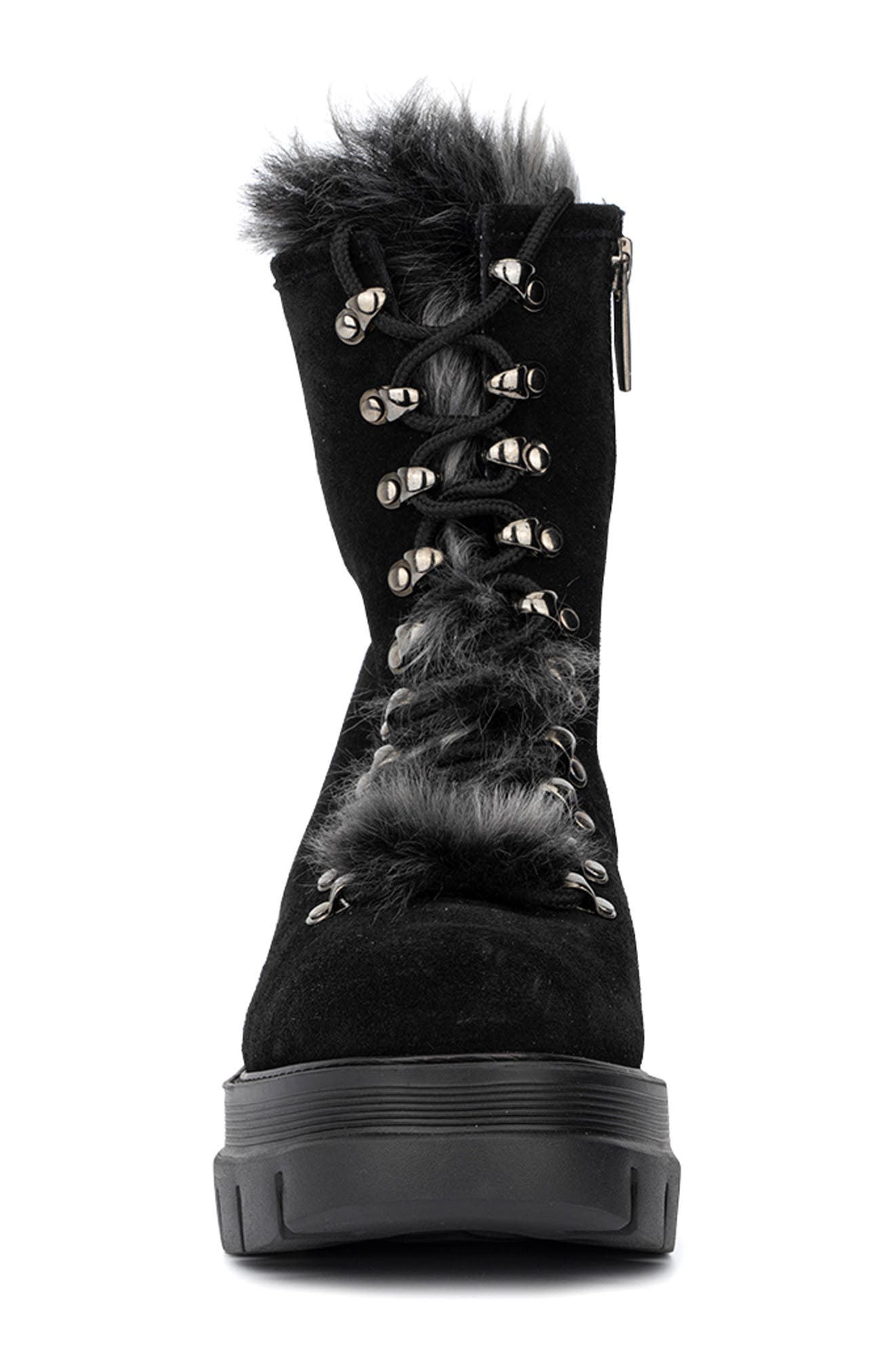 Aquatalia Ivanya Weatherproof Suede & Genuine Shearling Lug Boot, Alternate, color, 