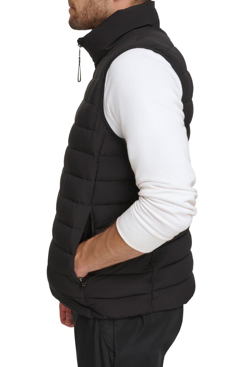 Stretch Water Resistant Puffer Vest, Alternate, color, EBONY