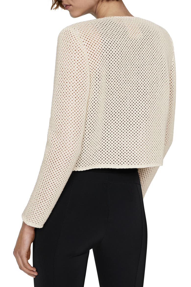 Openwork Cardigan, Alternate, color, LIGHT BEIGE