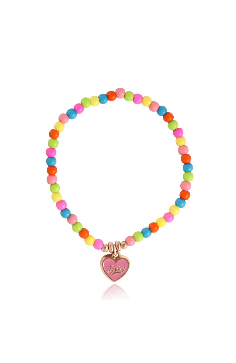Juicy Couture Kids Beaded Stretch Bracelet Set, Alternate, color, Pink, White , Gold, Rainbow