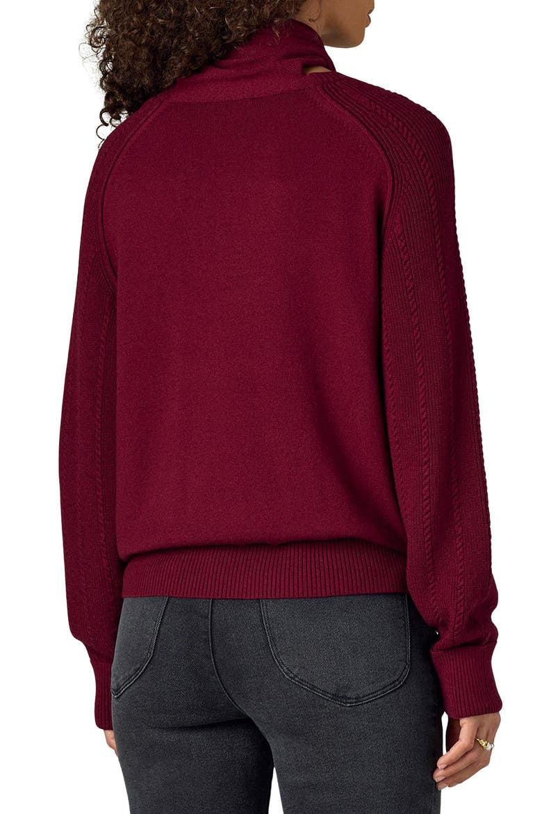 Tie Neck Sweater, Alternate, color, ZINFANDEL