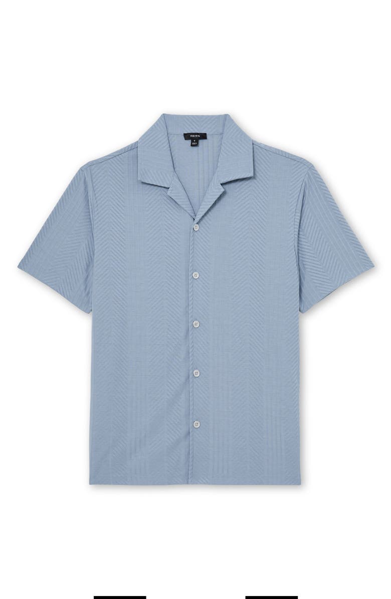 Reiss Frederick Textured Stripe Camp Shirt, Alternate, color, Soft Blue