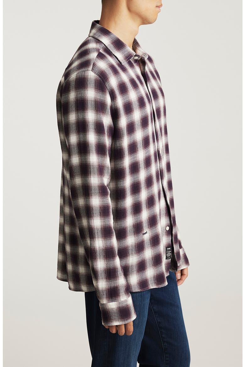 Plaid Cotton Button-Up Shirt, Alternate, color, NIGHTSHADE CHECK