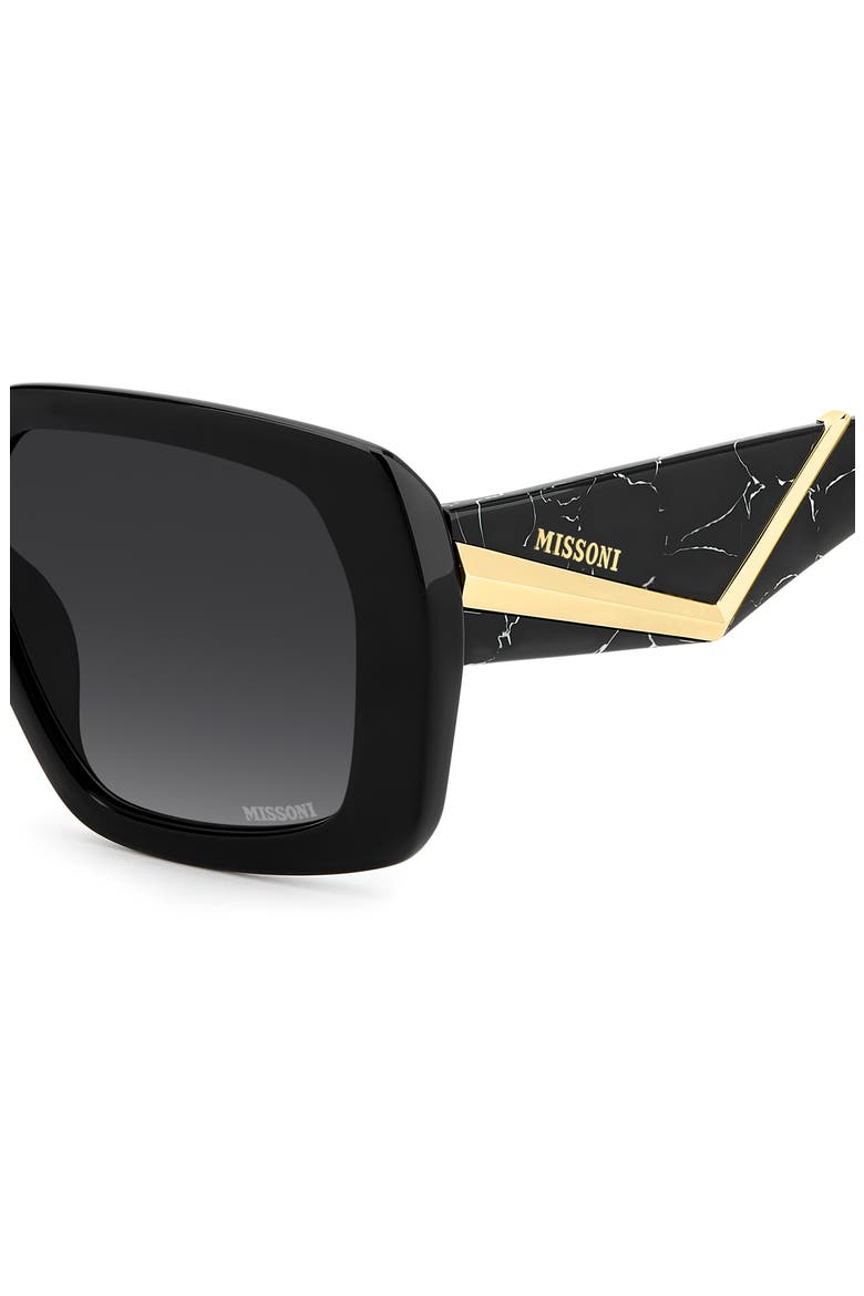 55mm Gradient Rectangular Sunglasses, Alternate, color, BLACK/ DARK GREY SF