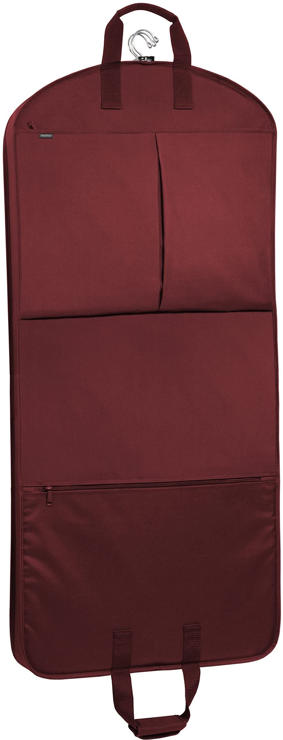 Wallybags 52" Deluxe Travel Garment Bag with two pockets, Alternate, color, Merlot