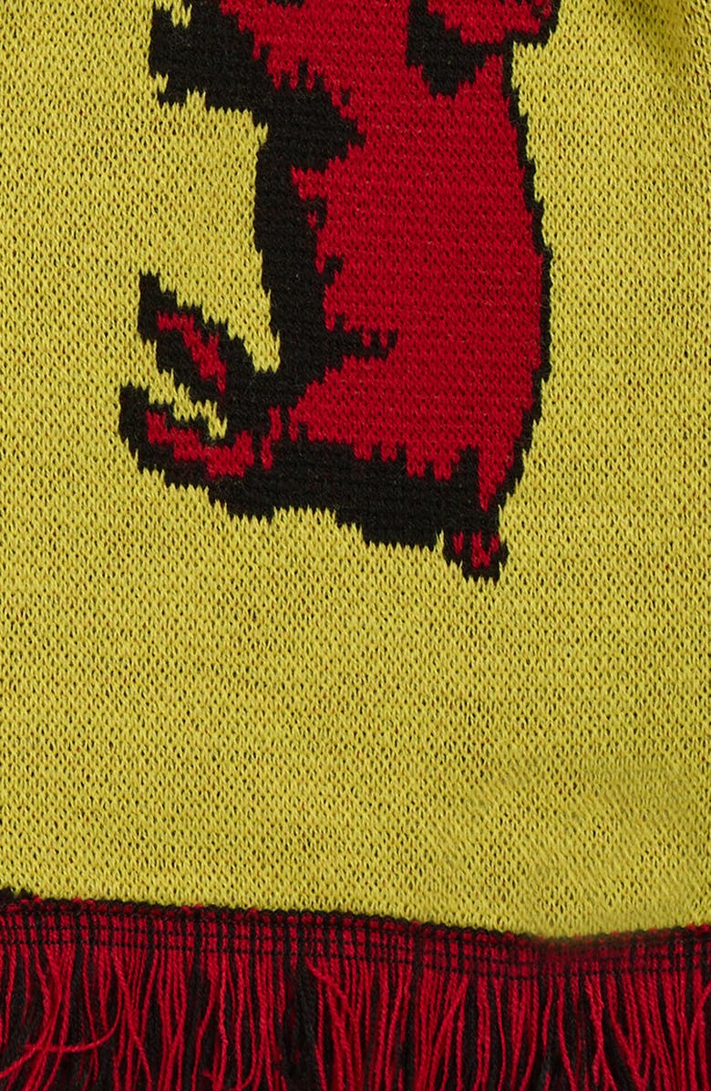 JW Anderson Piglet Jacquard Football Scarf, Alternate, color, Marigold