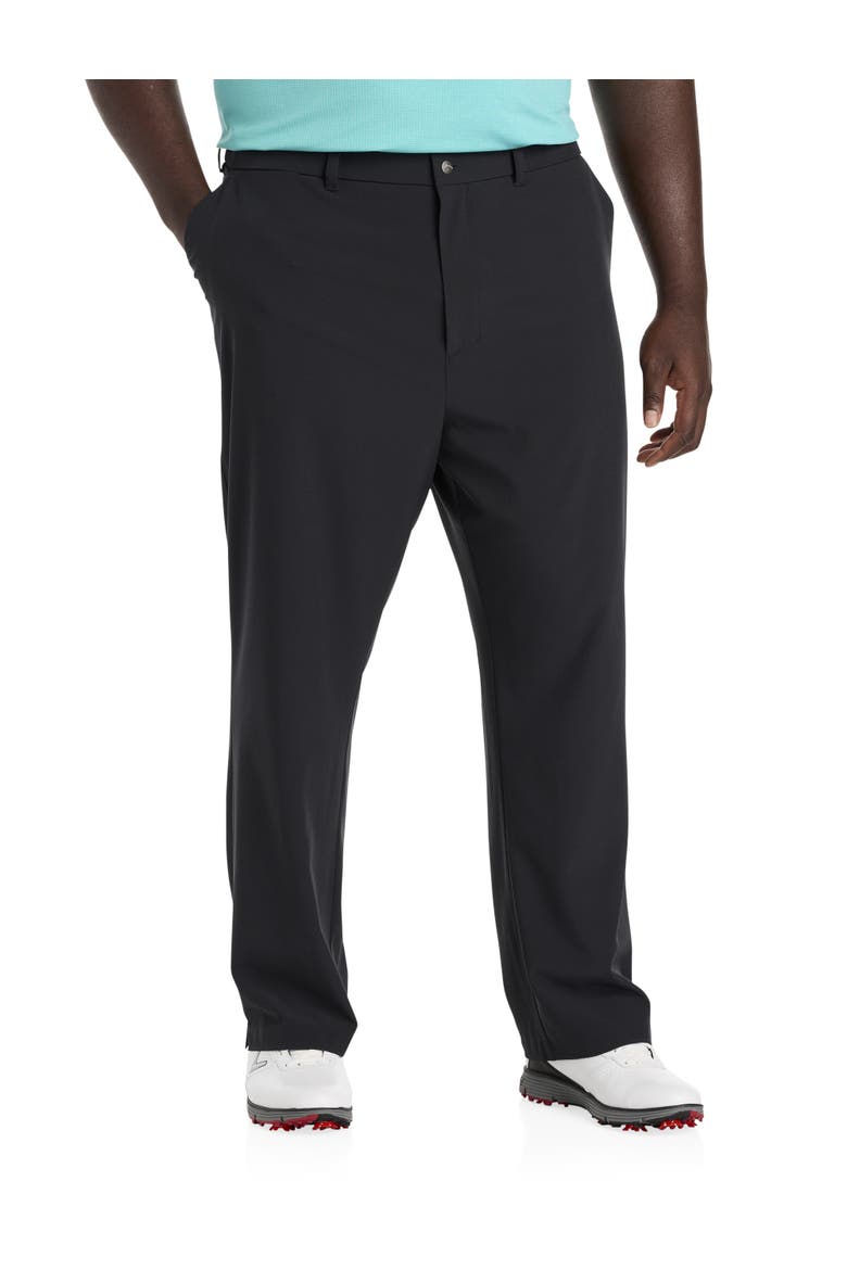 Big & Tall Flat-Front Golf Pants, Main, color, CAVIAR