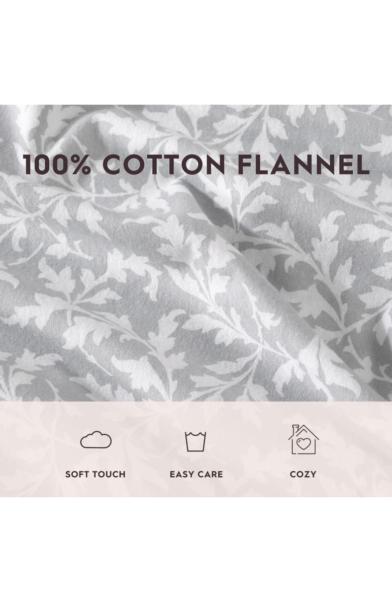 Laura Ashley Crestwood Cotton Flannel Queen Sheet Set, Alternate, color, Grey