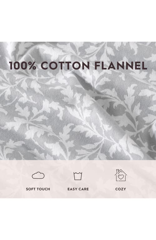 Laura Ashley Crestwood Cotton Flannel Queen Sheet Set In Grey