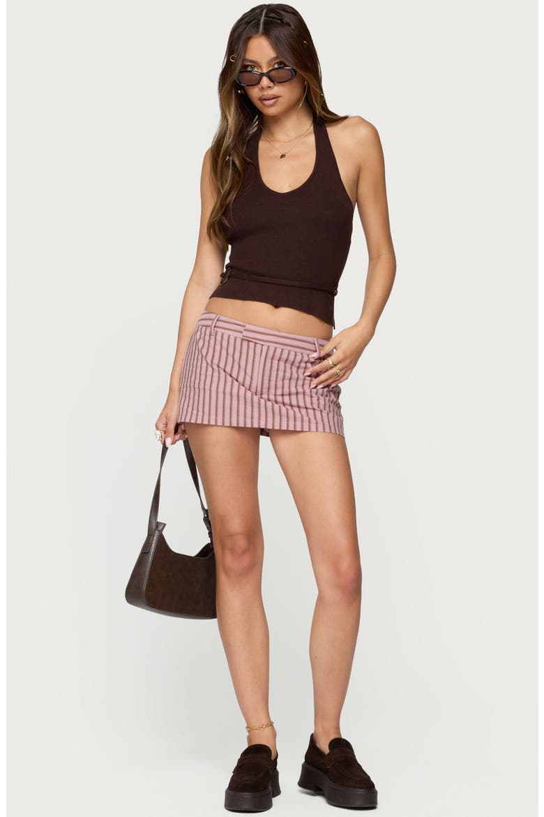 Marlow Stripe Cotton Miniskort, Alternate, color, PINK