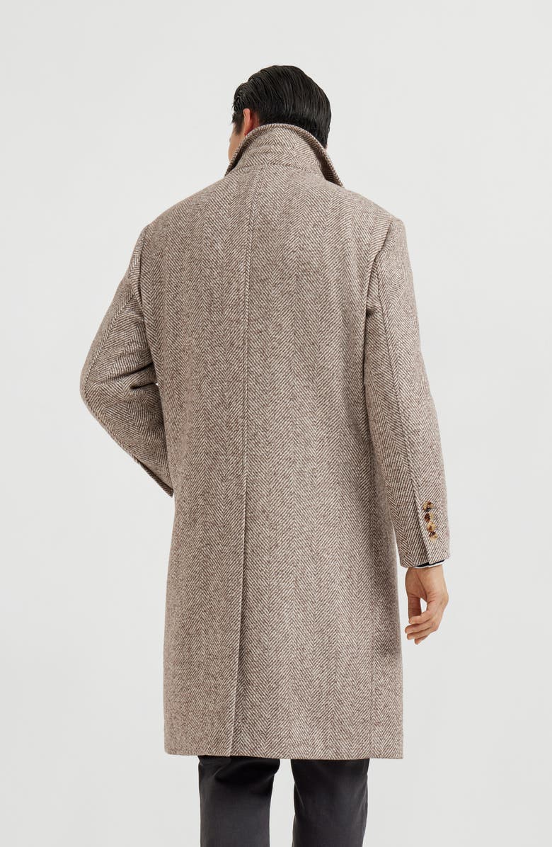 Brunello Cucinelli Chevron coat, Alternate, color, Light Brown