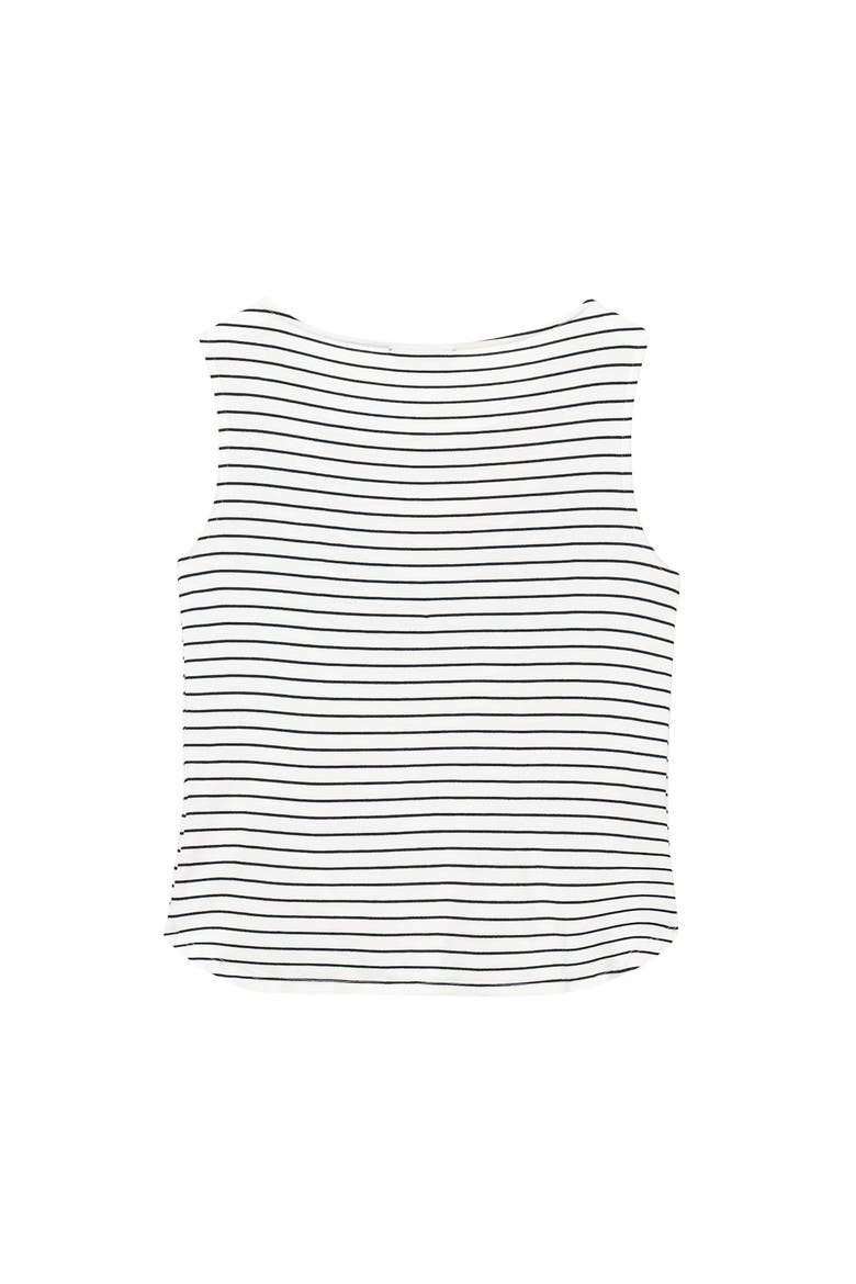 Stripe Cowl Neck Top, Alternate, color, Ivory