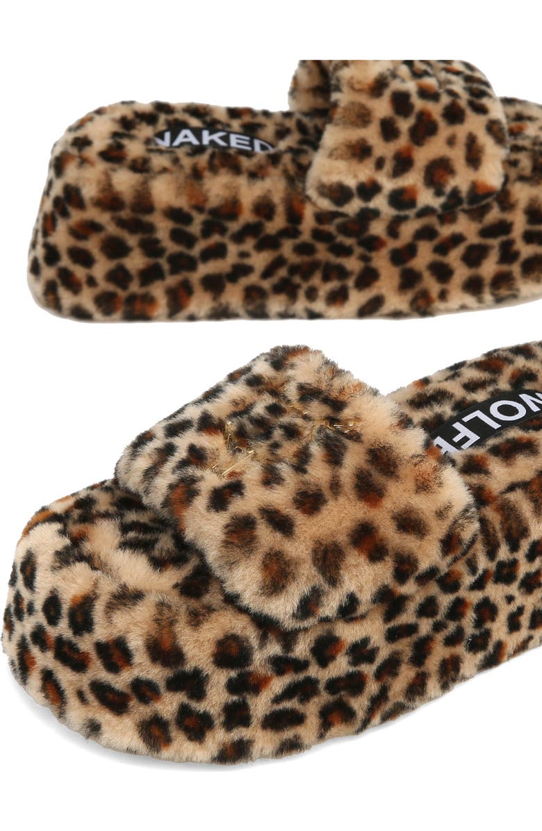 Naked Wolfe Ivy Leopard Print Shearling Platform Slipper, Alternate, color,