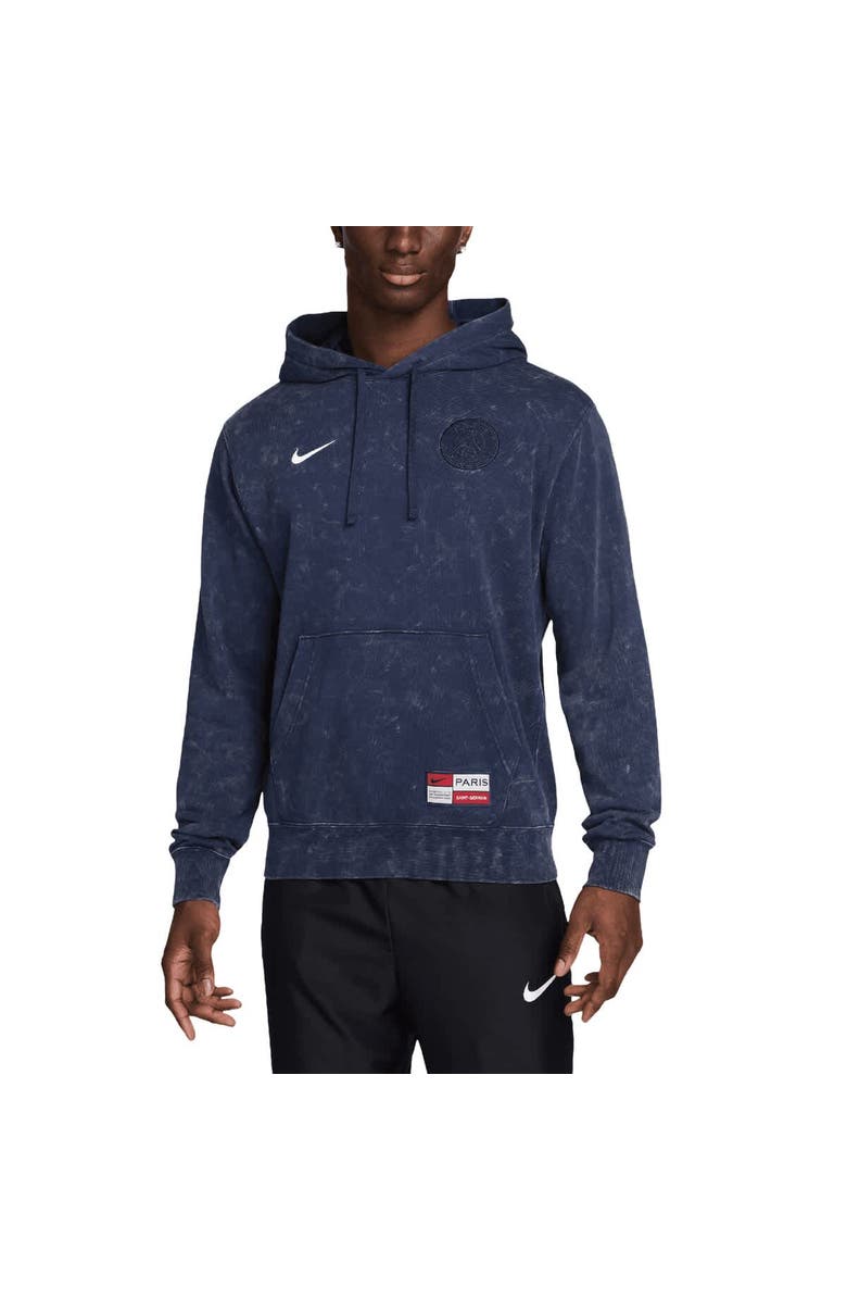 Nike Men's Nike Navy Paris Saint-Germain Club Washed Pullover Hoodie, Main, color, Navy