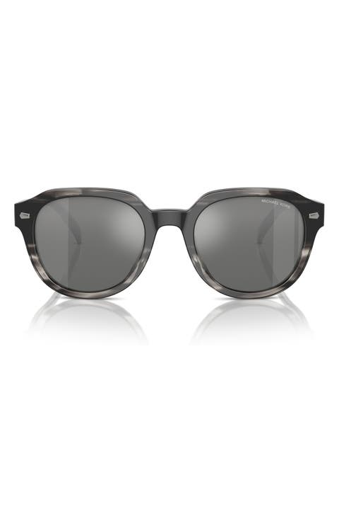 Eger 52mm Mirrored Round Sunglasses
