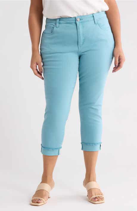 Amy Frayed Crop Slim Straight Leg Jeans
