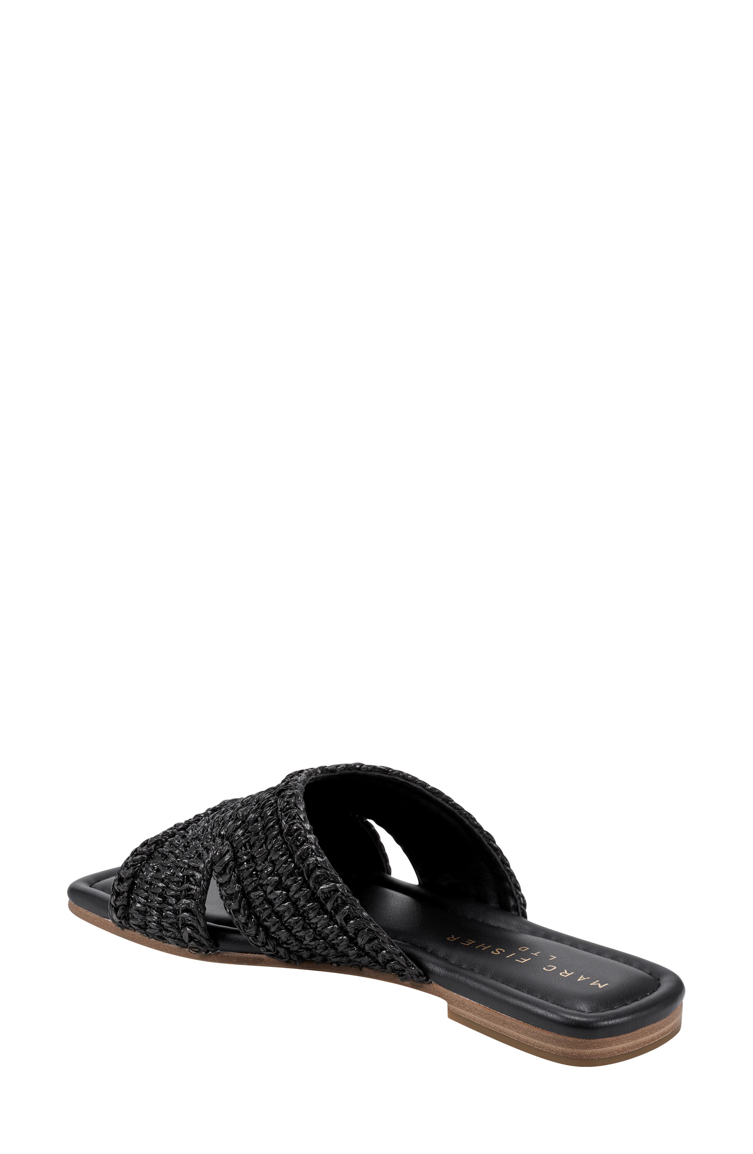 Marc Fisher LTD Narda Raffia Slide Sandal, Alternate, color, Black