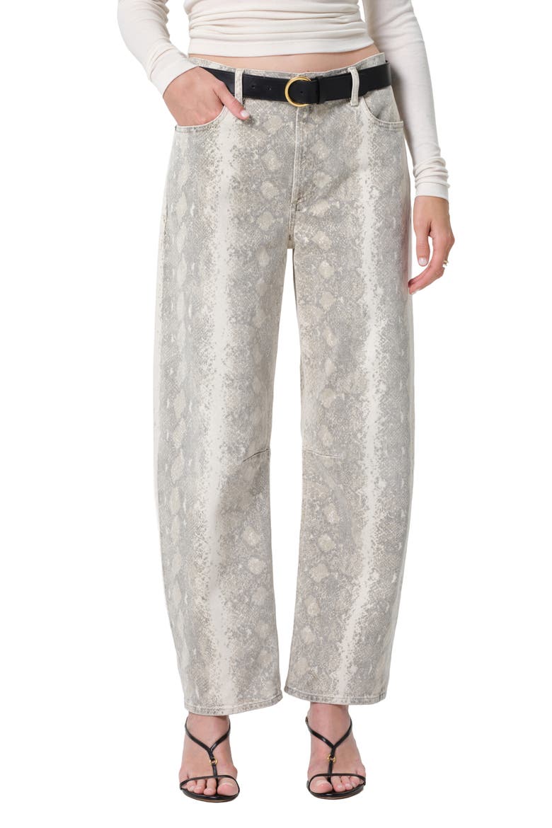 Miro High Waist Relaxed Barrel Jeans, Main, color, PYTHON SNAKE PRINT