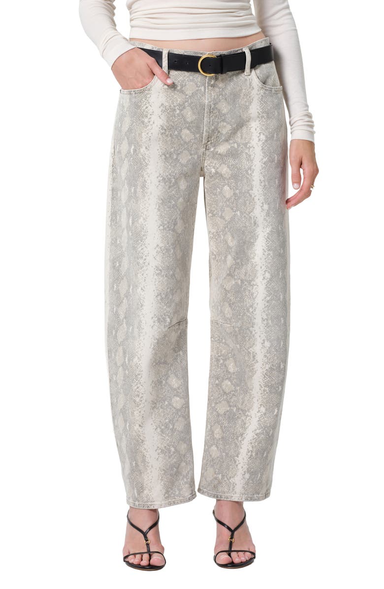 Citizens of Humanity Miro High Waist Relaxed Barrel Jeans, Main, color, Python Snake Print