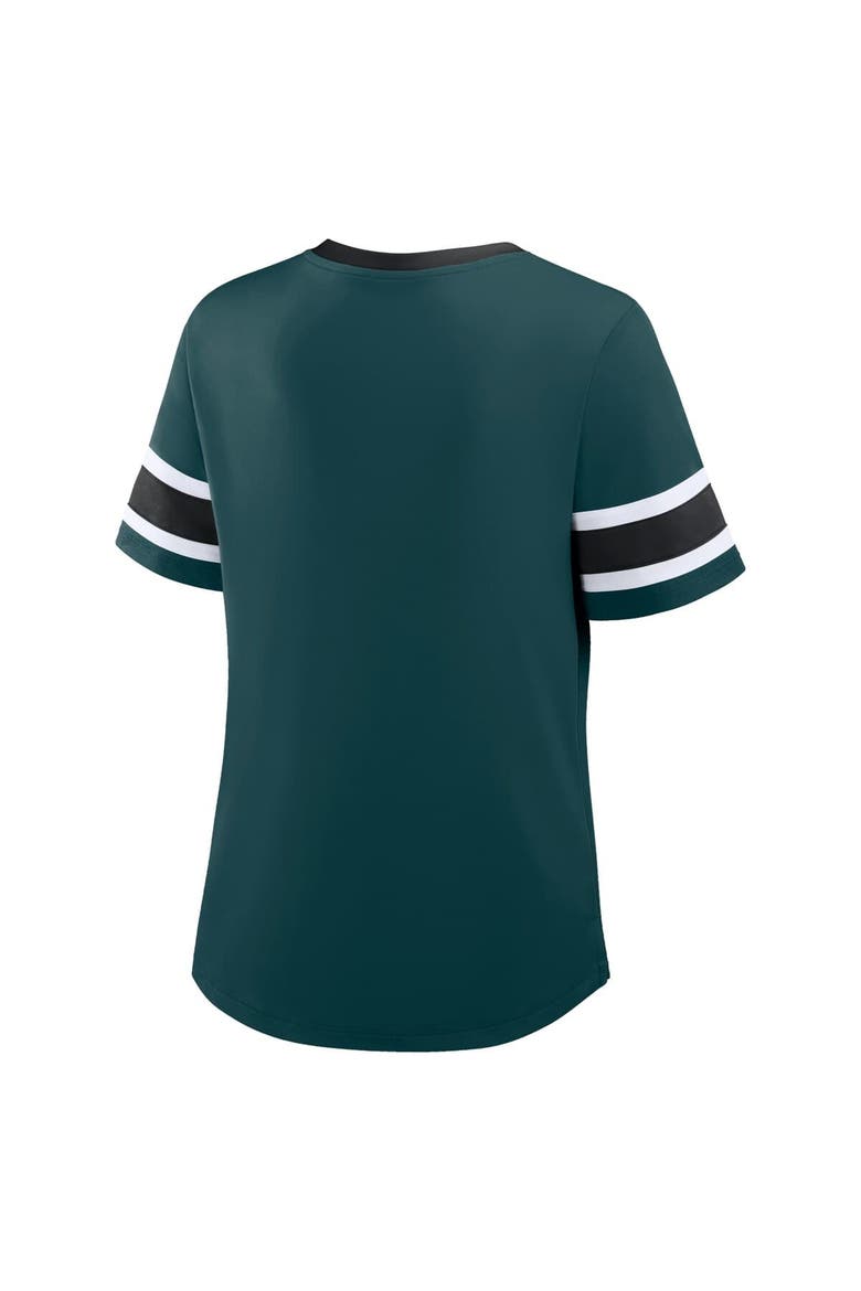 Women's Fanatics Midnight Green Philadelphia Eagles Redzone Draw Play Athena Lace-Up T-Shirt, Alternate, color, Green