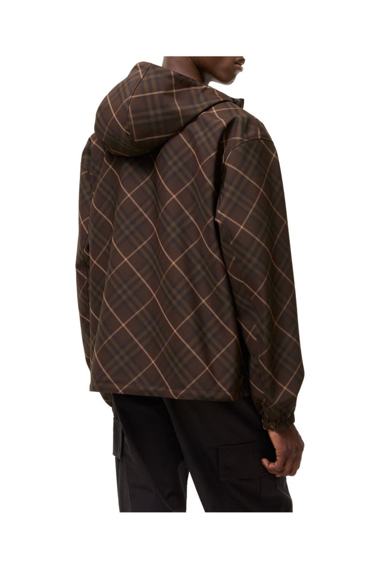 Reversible Check Hooded Jacket, Alternate, color, Sepia brown