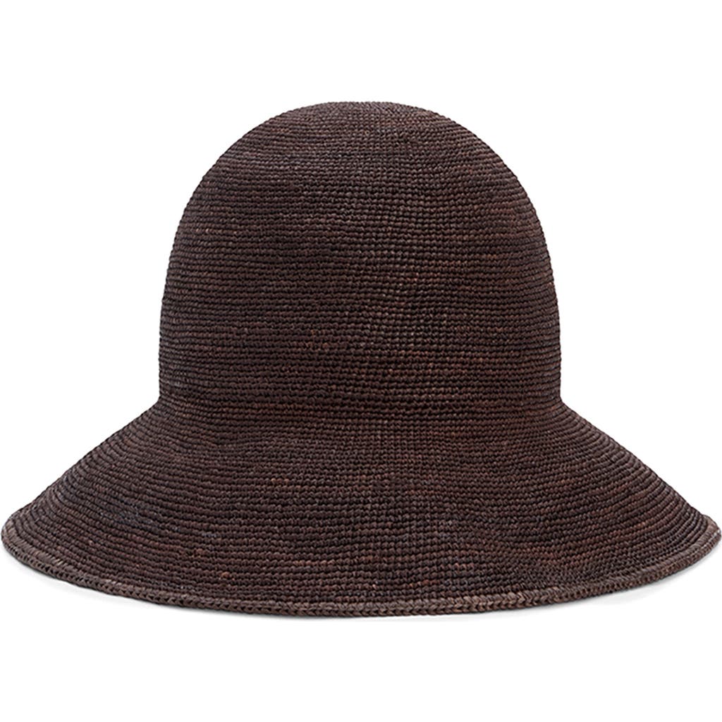 Janessa Leoné Teagan Raffia Bucket Hat in Chocolate at Nordstrom, Size X-Large