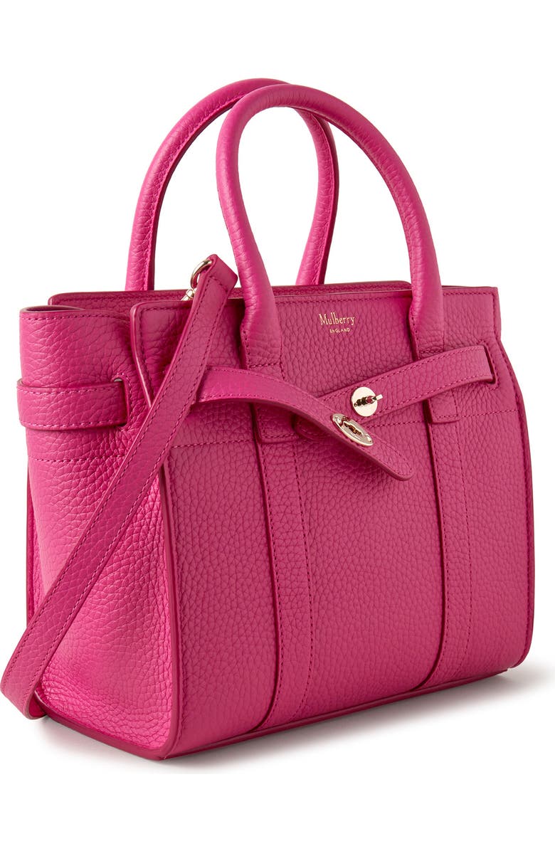 Mulberry Mini Zipped Bayswater Leather Tote, Alternate, color, Mulberry Pink