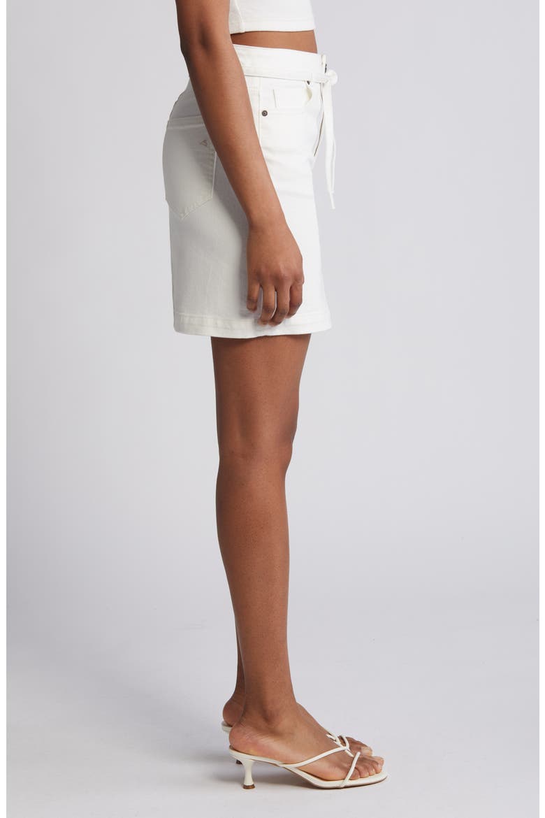 Tie Waist Denim Skirt, Alternate, color, PEARL