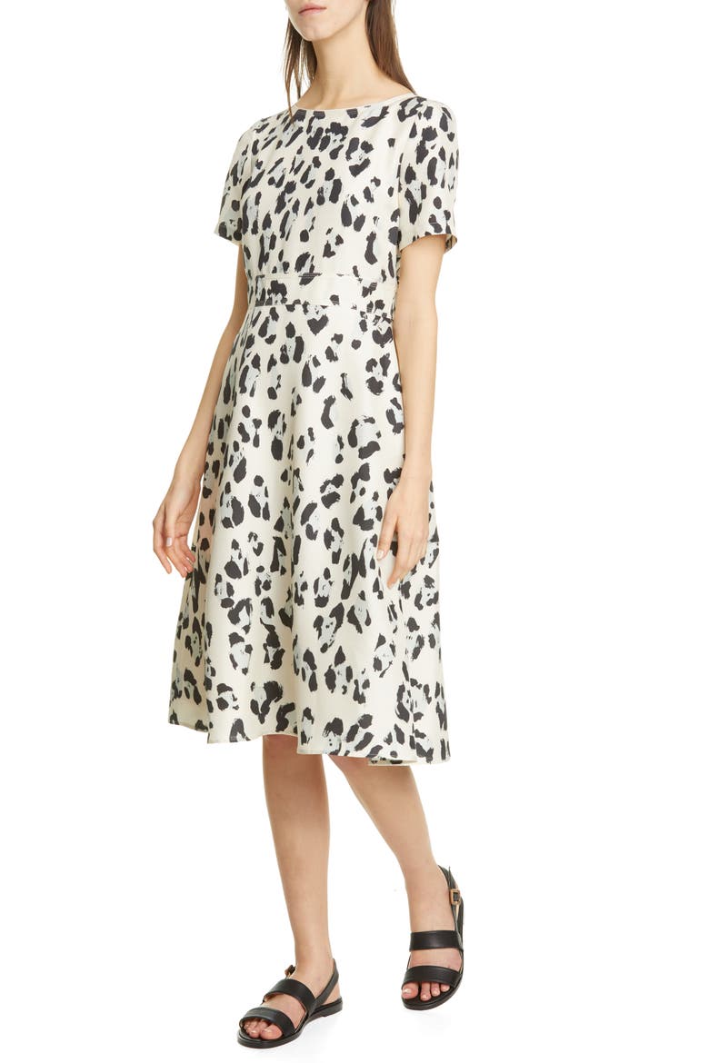 Amanda Spot Print Silk Dress, Main, color, PEPPERMINT MULTI