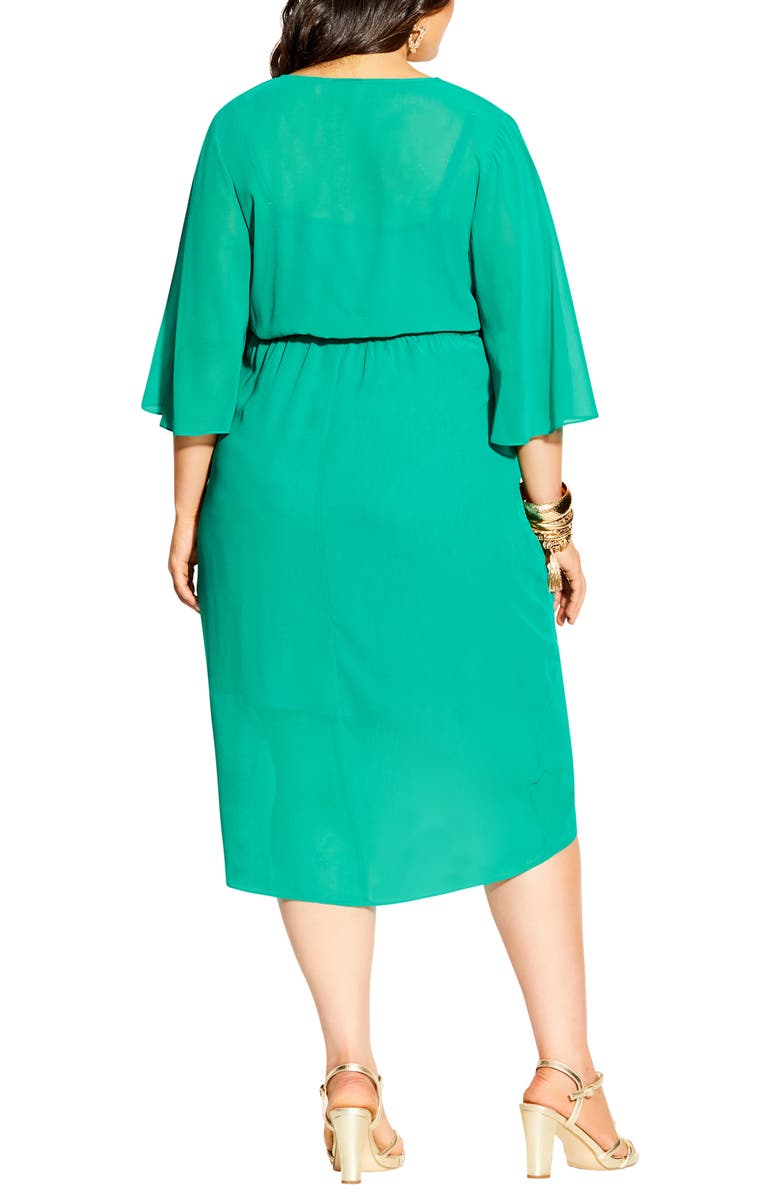 City Chic Drawn Up Ruched Chiffon Dress, Alternate, color,