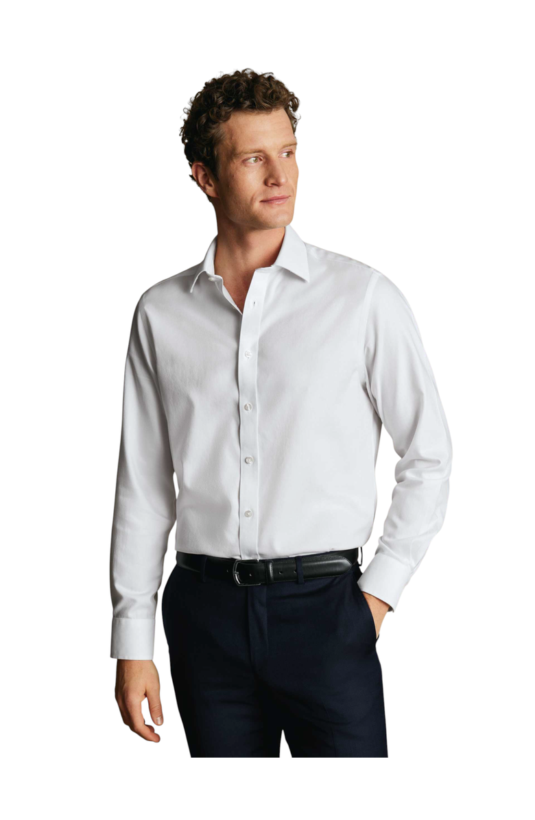 Charles Tyrwhitt Non-Iron Royal Oxford Slim Fit Shirt Single Cuff, Alternate, color, White