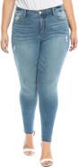 SLINK Jeans Raw Hem High Waist Skinny Jeans