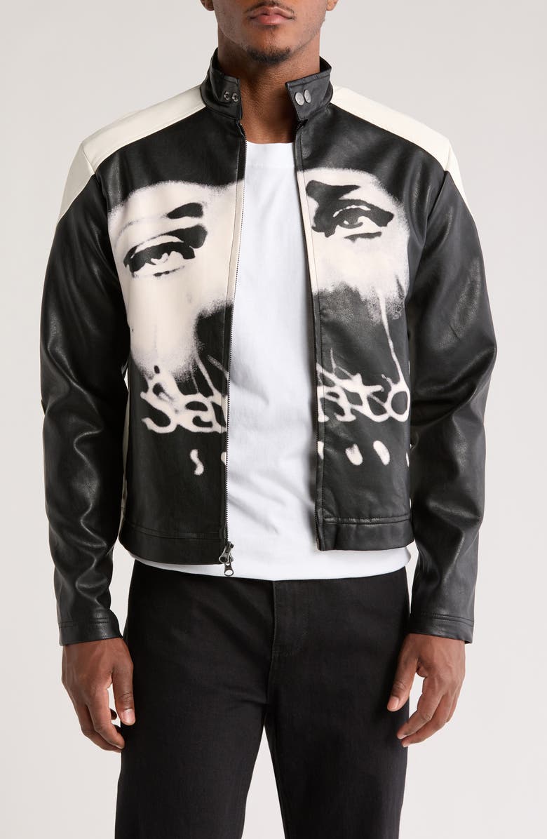 SANTO STUDIO Bergamo Faux Leather Jacket, Main, color, 