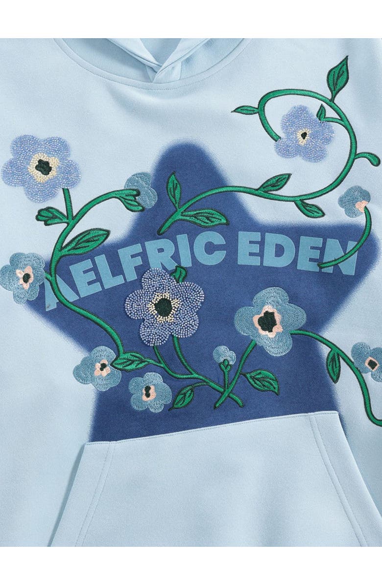 AELFRIC EDEN Beaded Floral Eden Star Pullover Hoodie, Alternate, color, Blue